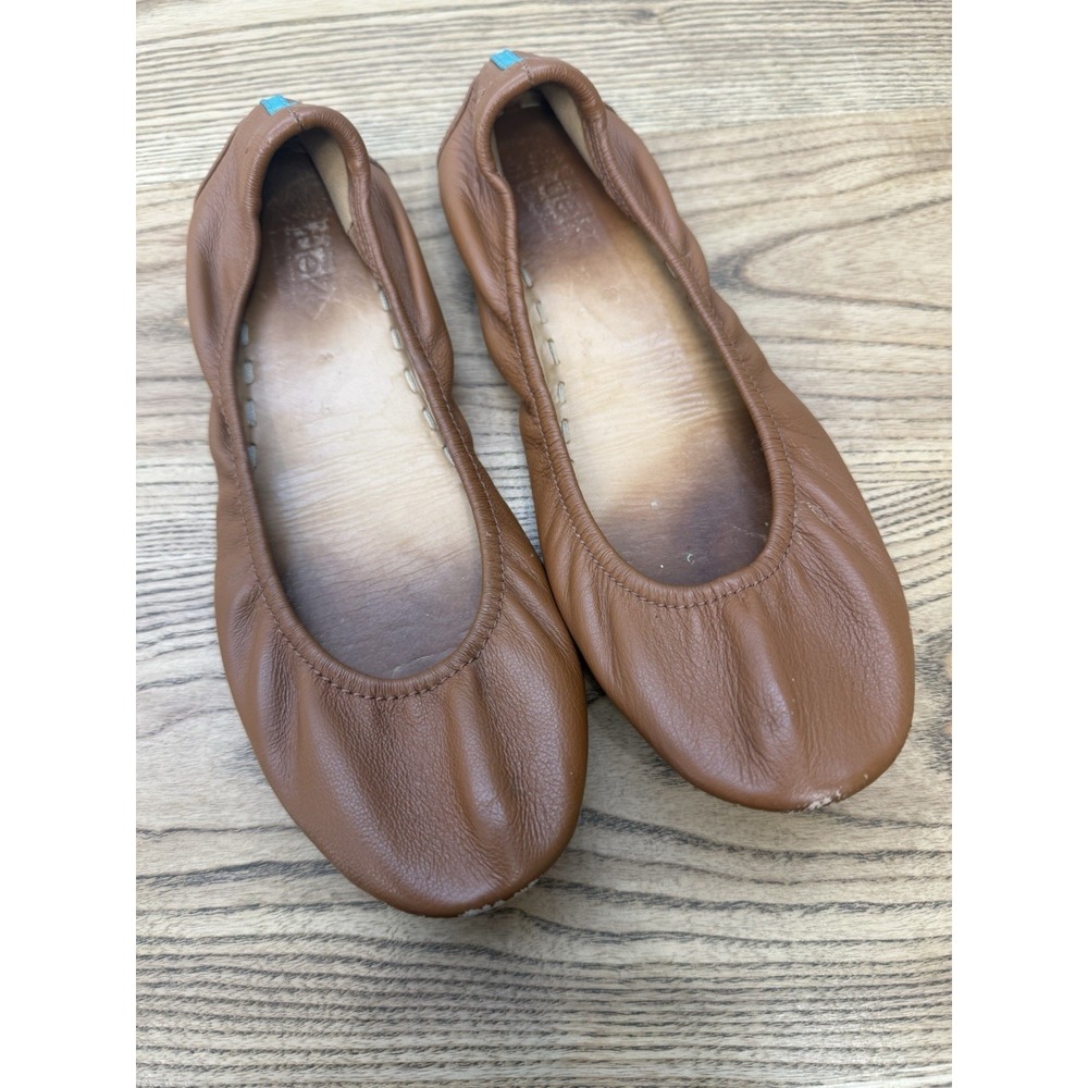 Tieks by Gavrieli Foldable Ballet Flats 8 Chestnut Brown 100% Nappa Leather